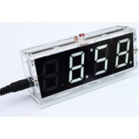 White LED Electronic Clock Microcontroller Digital Clock Time Thermometer DIY Kit With PDF Tutorial
