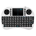 White Rii mini i8 2.4G Wireless Keyboard Remote Control Touchpad without Battery for AAA Diposable Dry Cell
