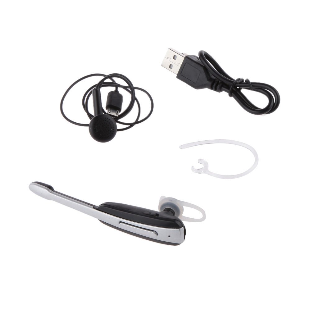 Wireless Bluetooth Headset with Mic Stereo Handsfree Headphones Sliver