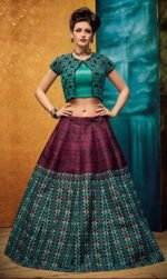 Green & Parpule Designer Embroidered Lehengas