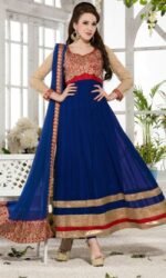 Blue & Golden Sentoon Embroidered Lehengas Choli