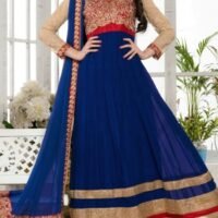 Blue & Golden Sentoon Embroidered Lehengas Choli