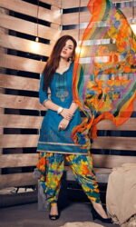 Navy Blue  Embroidered Salwar Suit