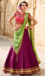 Banglori Silk Purple Lehnga with Jari Work