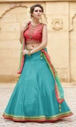 Banglori Silk Peach Lehnga with Jari Work