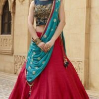 Banglori Silk Red Lehnga with Jari Work