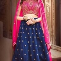 Banglori Silk Magenta & Blue Designer Heavy work Lehnga