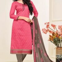 Gajri & Brown  Pure Cotton Embroidered Salwar Suit