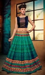 Green & Brown Designer Embroidered Lehengas