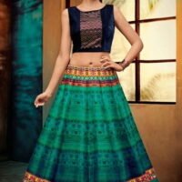 Green & Brown Designer Embroidered Lehengas