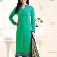 Green Embroidered Salwar Suit