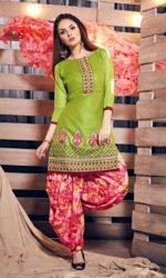 Green  Embroidered Salwar Suit