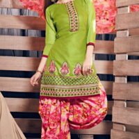 Green  Embroidered Salwar Suit