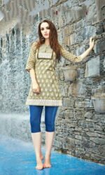 Grey Cotton Embroidered Salwar Suit