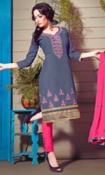 Grey Embroidered Salwar Suit