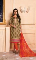 Mehandi Embroidered Salwar Suit