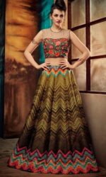 Orange & Golden Designer Embroidered Lehengas