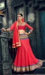 Red  Embroidered Lehengas Choli