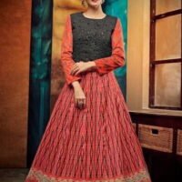 Red & Orange Designer Embroidered Lehengas