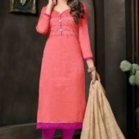 Pice & Pink Santoon Embroidered Salwar Suit