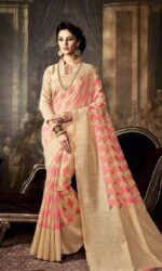 Orange & Golden Silk Embroidered Sarees