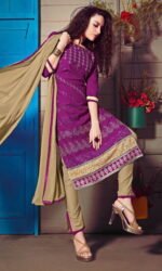 Parpule & Golden Embroidered Salwar Suit