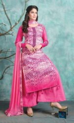 Pink Glace Cotton Embroidered Salwar Suit