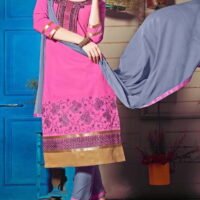 Pink & Grey Embroidered Salwar Suit