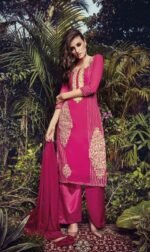 Magenta Georgette Embroidered Party Wear Salwar Suit