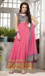 Blue & Pink Sentoon Embroidered Lehengas Choli