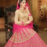 Pink & Golden Sentoon Embroidered Lehengas
