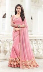Blue & Golden Designer Embroidered Sarees