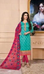 Green Embroidered Salwar Suit