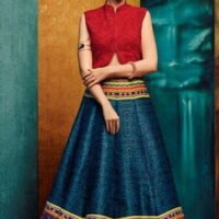 Red & Blue Designer Embroidered Lehengas