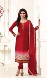 Red Embroidered Salwar Suit