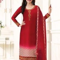 Red Embroidered Salwar Suit