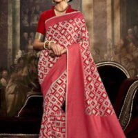 Red  & Golden Silk Embroidered Sarees