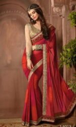Mheroom & Golden Pure Georeget Embroidered Sarees
