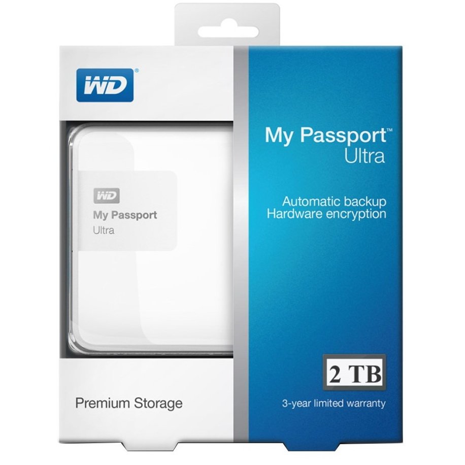 WD My Passport Ultra 2 TB Wired External Hard Disk Drive (White)