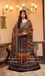 Brown Embroidered Lehengas